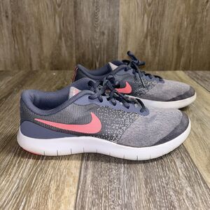 Nike Flex Contact 917937-003 Gray Pink Youth US Size 6Y Running Sneaker Shoes